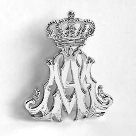 Monogram srebrny wykonany na ślub Księcia Alexandra z księstwa Schaumburgu-Lippe.