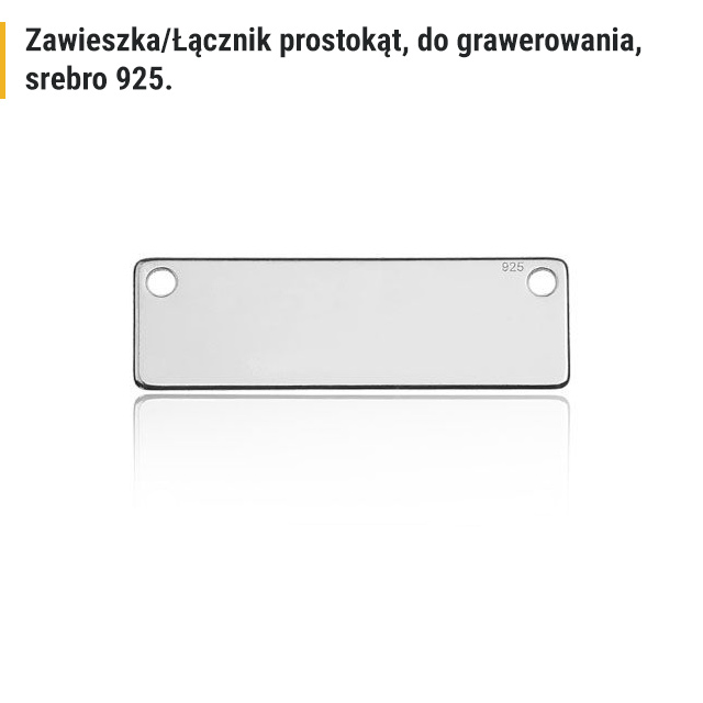 Zawieszka / Łącznik Prostokąt do grawerowania, srebro 925 BL 463