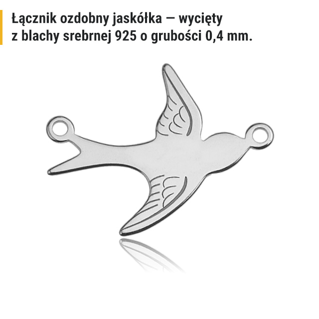 Łącznik ażurowy - Jaskółka, srebro 925 BL 277